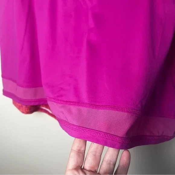 Title Nine Diamalete Skort Size L Paisley Orange Hot Pink Stretch Tennis Skirt - Picture 6 of 8